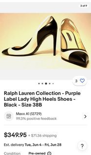 RALPH LAUREN WHITE/BLACK LEATHER POINTED TWO PUMP