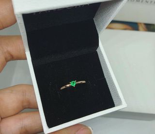 SALE💖 PANDORA GREEN 💚 SOLITAIRE RING ROSEGOLD