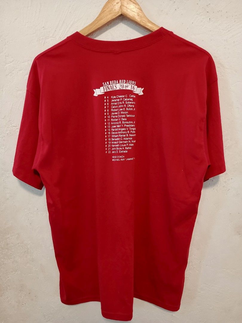SAN BEDA 2016 CHAMPS (Category: Tshirts & Polo Shirts ) located in Quezon. Submitted by collapse7 (Listing ID 1299117434, Image 2). Description: Still in good condition 9/10 condi and shirt quality 23x30.
