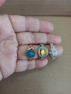 Set of 3 Citrine/ yellpw sapphire , moody , CLEAR STONE japan ring accessories