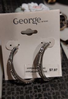 Silver tone loop earrings