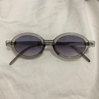 Smoke Gray Transparent Oval Sunglasses Sunnies Shades