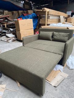 Sofa Bed with Storage and 2 Pillows color Grayish Green also available light Mint Green (Fabric)