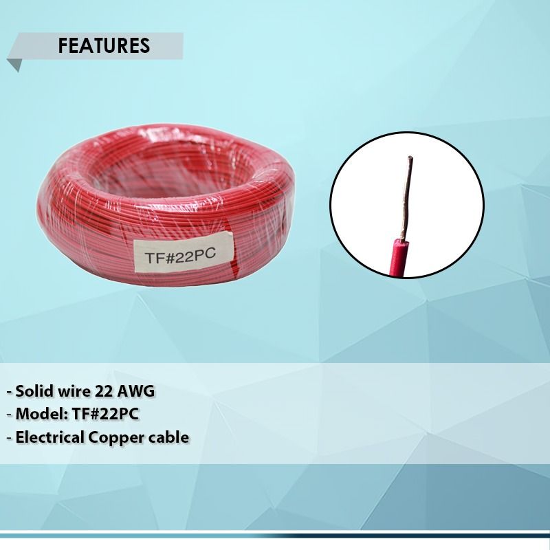 SOLID WIRE 22 AWG TF#22PC, ELECTRIC COPPER CABLE, BEST FOR LED AUDIO WIRING/ ELECTRONICS DIY PROJECT (Category: Electrical, Adaptors & Sockets) located in Quezon City. Submitted by besteinpc (Listing ID 1145283568, Image 2). Description: SOLID WIRE 22 AWG TF#22PC, ELECTRIC COPPER CABLE, BEST FOR LED AUDIO WIRING/ ELECTRONICS DIY PROJECT 👉Solid wire 22 AWG 👉Model: TF#22PC 👉Electrical Copper cable 👉Best for LED Audio wiring and Electronics DIY 