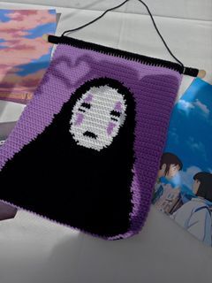 Spirited Away No Face Crochet Tapestry