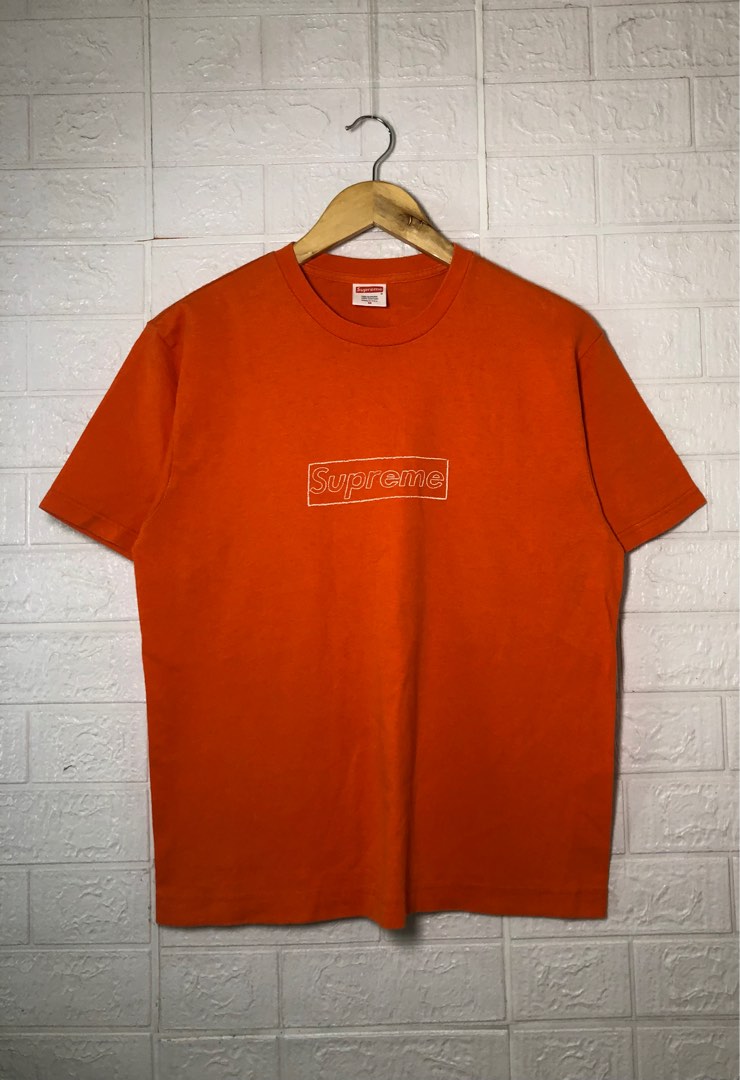 Supreme x Kaws Chalk Box Logo Tee Men s Fashion Tops Sets Tshirts Polo Shirts on Carousell