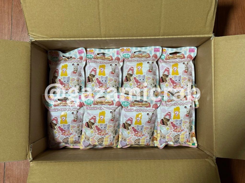 sylvanian families baby cake party (Category: Kids Toys) located in Cabuyao City. Submitted by zoacart (Listing ID 1299191754, Image 1). Description: ✧˖*°࿐ sylvanian families sealed baby cake party series 16 pieces available ^^ already onhand! read carrd before you transact, payo once oc sent ‼️ crossposted ‼️ gazamicrab on twt P300 ea + lsf 🔖 wts lfb ph blind box bag latte striped cat walnut squirrel choco milk rabbit alpaca.