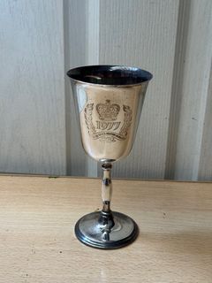 Vintage Queen's Silver Jubilee 1977 - Silver plated goblet / Silver Plated, on brass, Cavalier, Made in England