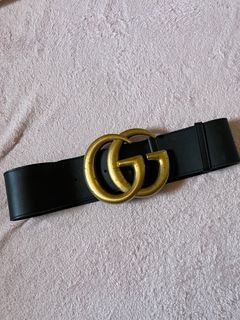 Wide Gucci Logo Belt Vintage Buckle