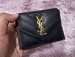 YSL Chevron Black Wallet