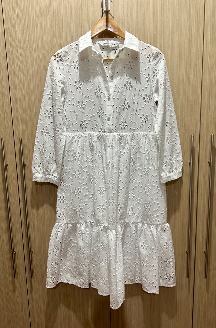 white off the shoulder formal dress White 100% Cotton Midi Off-Shoulder Dress 66