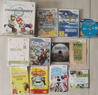 12 Wii games Mario Kart FarCry Resident Evil etc