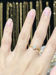 18k Saudi Gold Engagement Ring Size 6