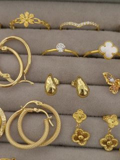 18k Saudi Gold Rings & Earrings