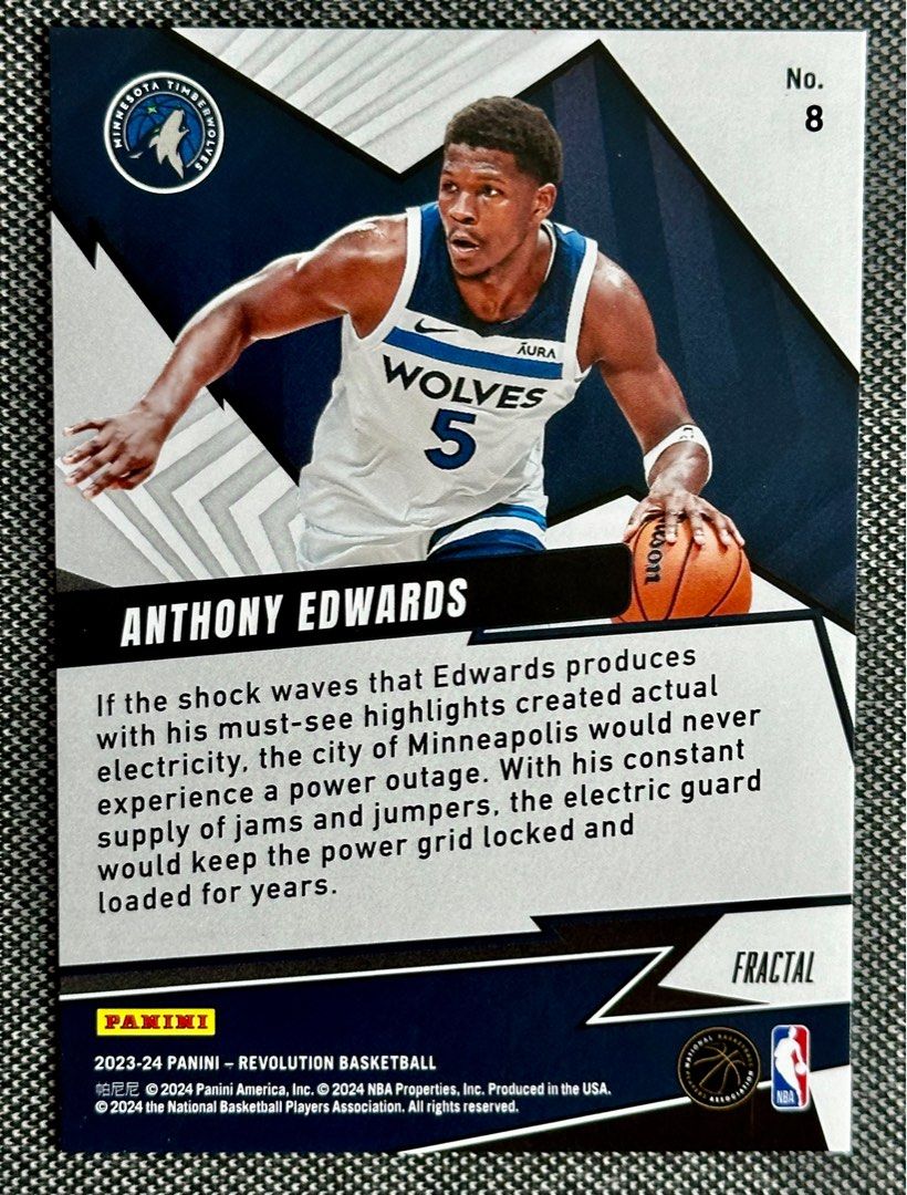 2023 NBA Anthony Edwards Revolution Fractal Parallel, Hobbies 