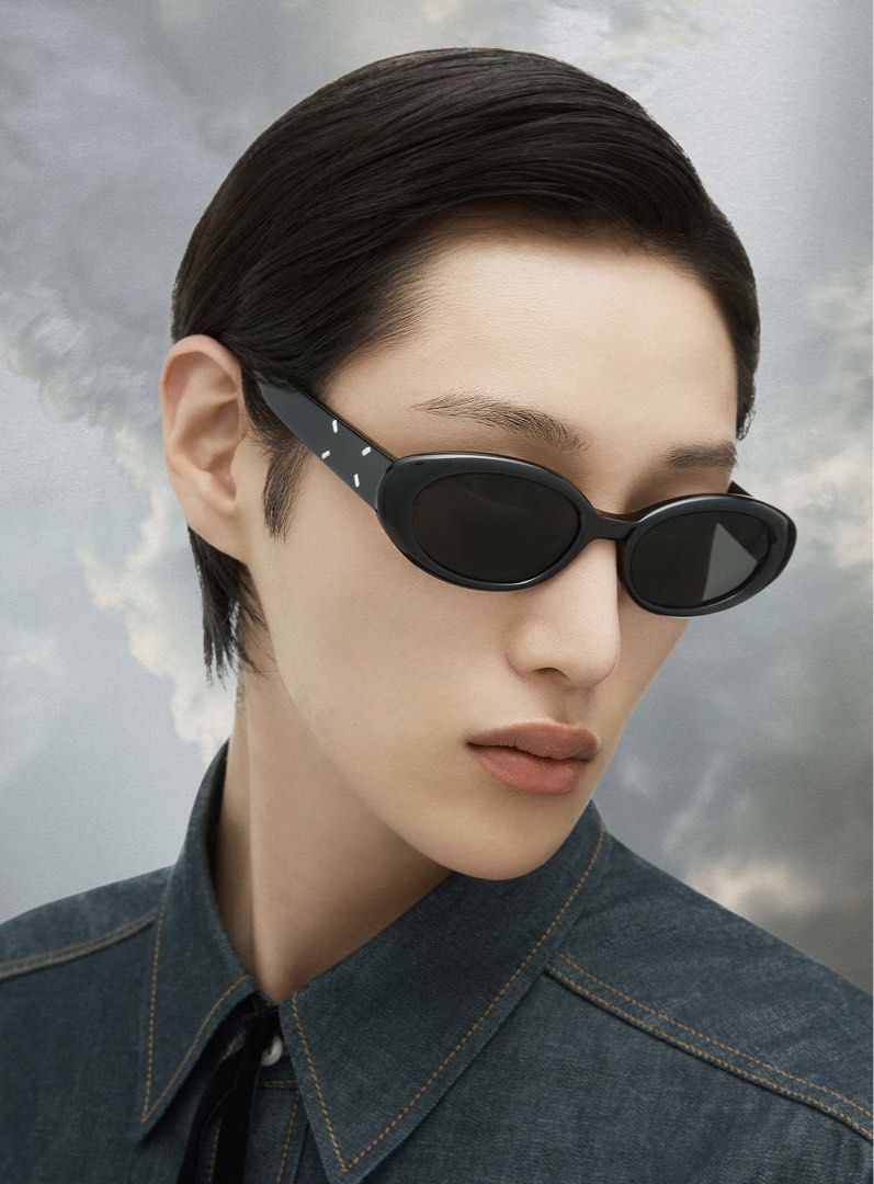 美品GENTLE MONSTER × Maison Margiela MM107 Gentle Monster Maison Margiela Oval Sunglasses Black (MM107