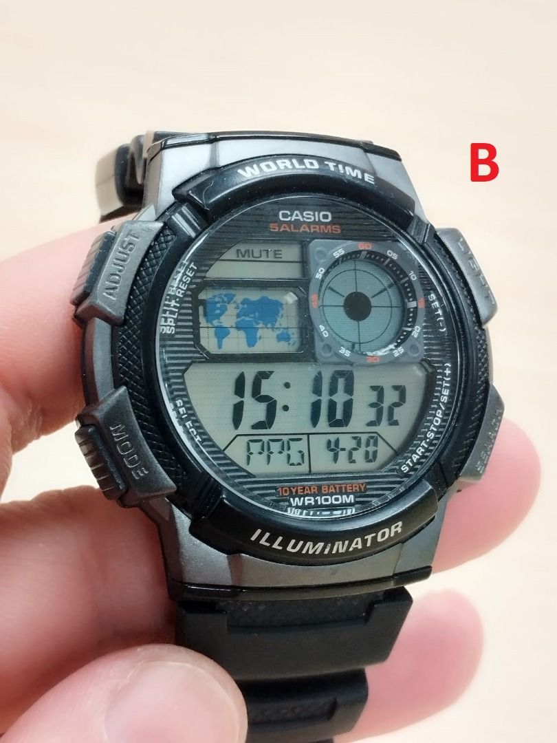 3 x Casio Digital Illuminator WorldTime sport watches for 30