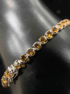 4.48ct diamond citrine tennis bracelet