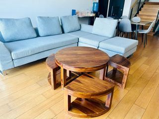50% off. Stylish Solid Rosewood Coffee table & 4 stools