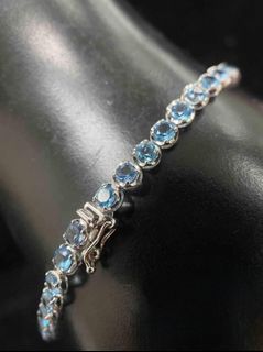 5.55ct blue topaz tennis bracelet
