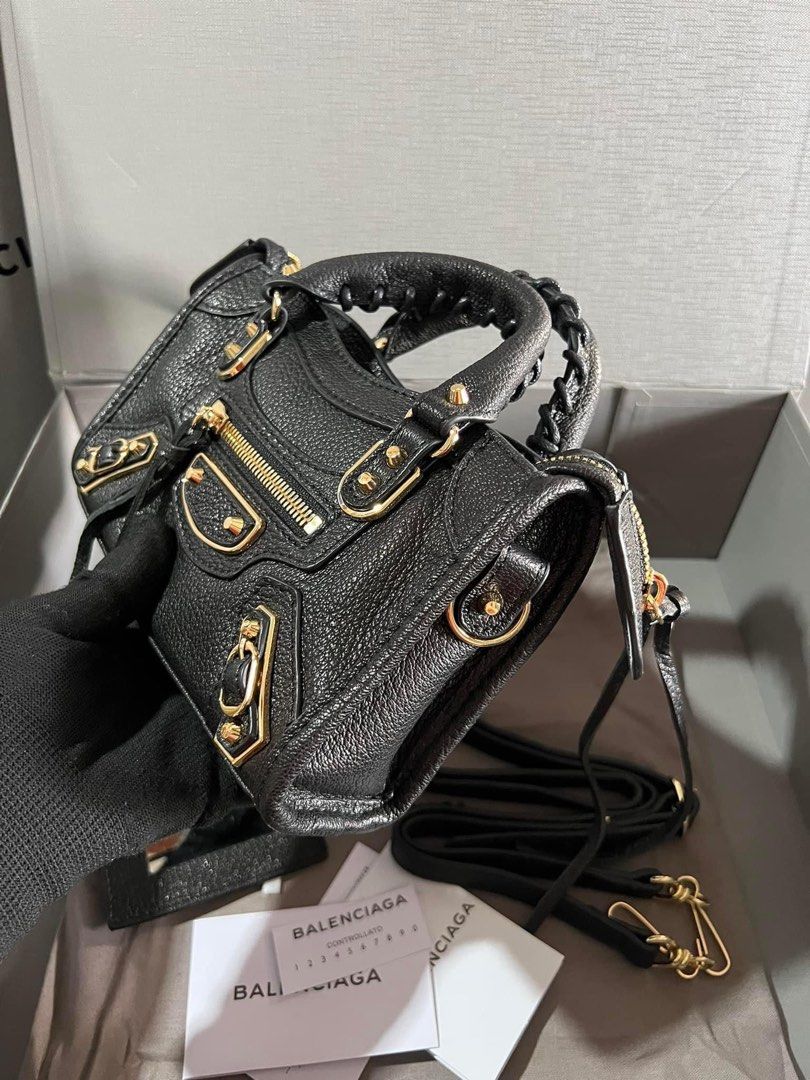 SALE BALENCIAGA MINI CITY BLACK GOLD SLING BAG Luxury Bags Wallets on Carousell