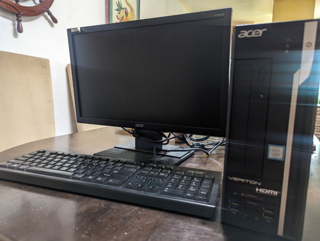 Acer Veriton X4650G Desktop Computer [Windows 10 Pro] (Category: Desktops) located in Antipolo. Submitted by lshcss (Listing ID 1299411380, Image 2). Description: Acer Veriton X4650G Desktop Computer - Intel Core i5 (7th Gen) i5-7400 3 GHz - 8 GB DDR4 SDRAM - 1 TB HDD - Windows 10 Pro 64-bit INCLUSIONS: Desktop monitor Mouse Keyboard 5 sets available. Negotiable. RFS: Office moveout Shipping c/o buyer. Meetup depending on location..