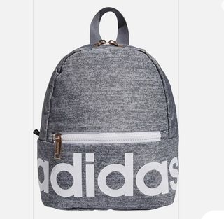 ADIDAS LINEAR MINI BACKPACK JERSEY WOMEN'S ADJUSTABLE STRAP OS ONIX/WHITE NEW