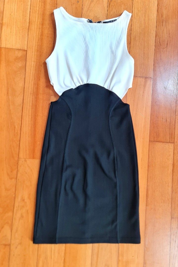 primark black and white dress Primark Womens Black Cotton Pinafore/Dungaree Dress Size 10 Square Nec –  Preworn main image 0