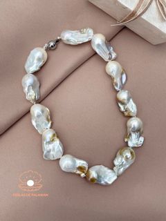 Authentic Big Freshwater Baroque Pearl Necklace