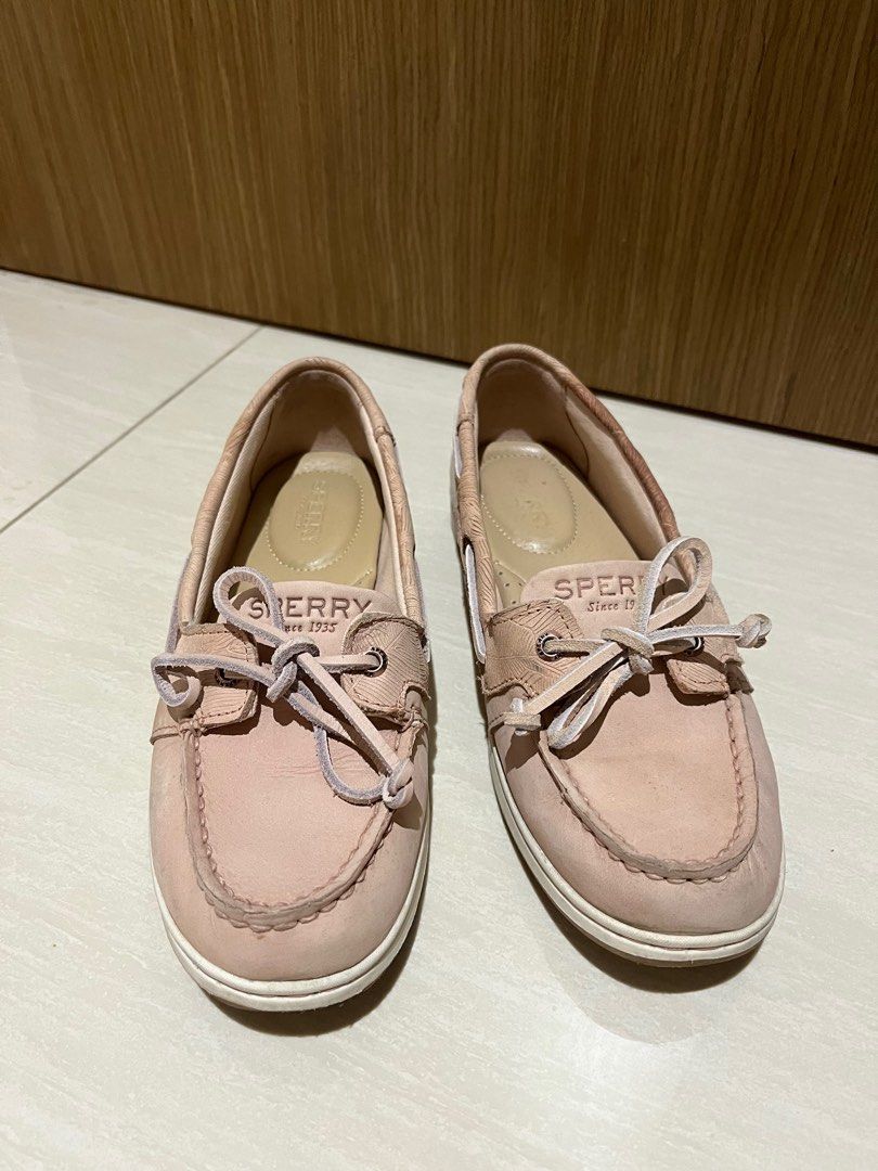 Pink sperry loafers shop