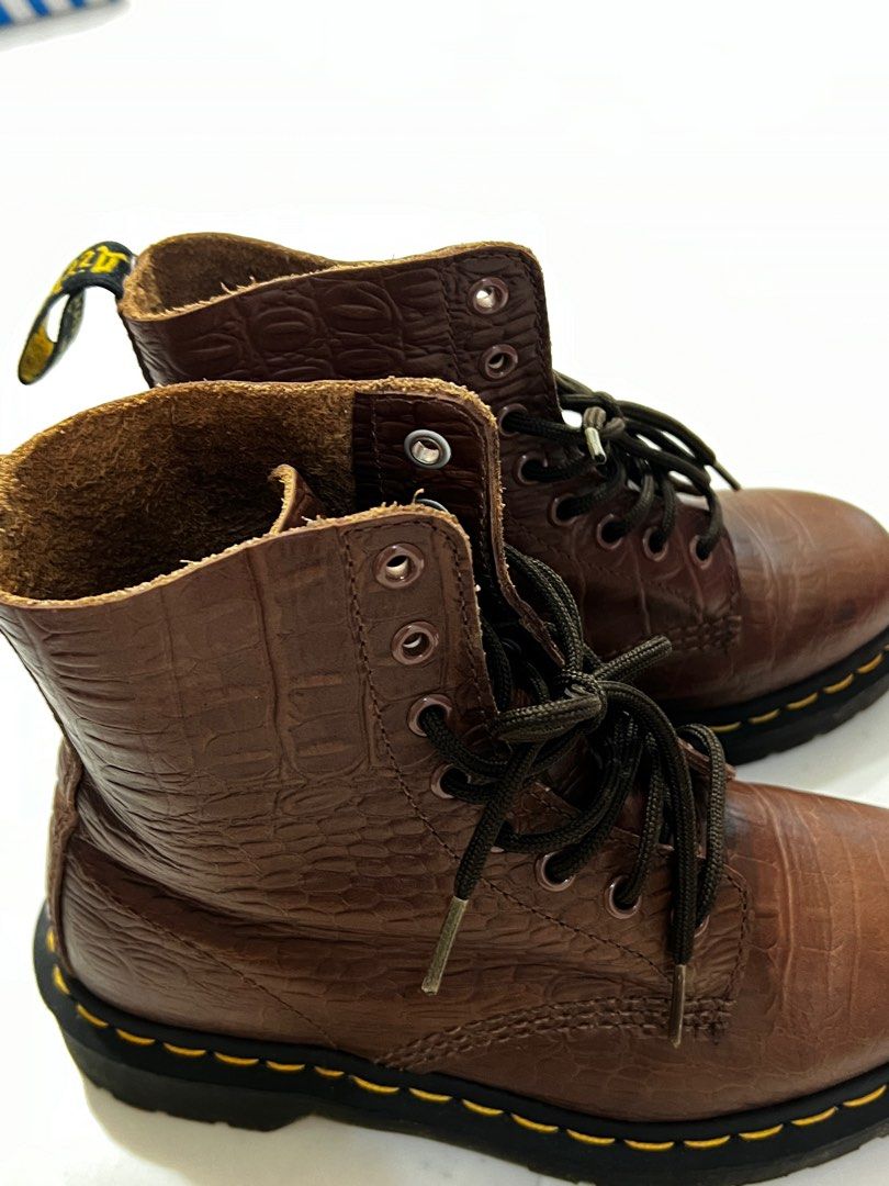 Dr martens pascal croc brown outlet