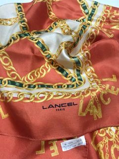 Authentic LANCEL Paris Silk Mini Scarf Bandana