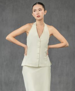 Ava the Brand x Camille Co Vest Top in Oat BNWT