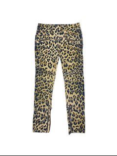 Balmain - Leopard Print Skinny Biker Jeans