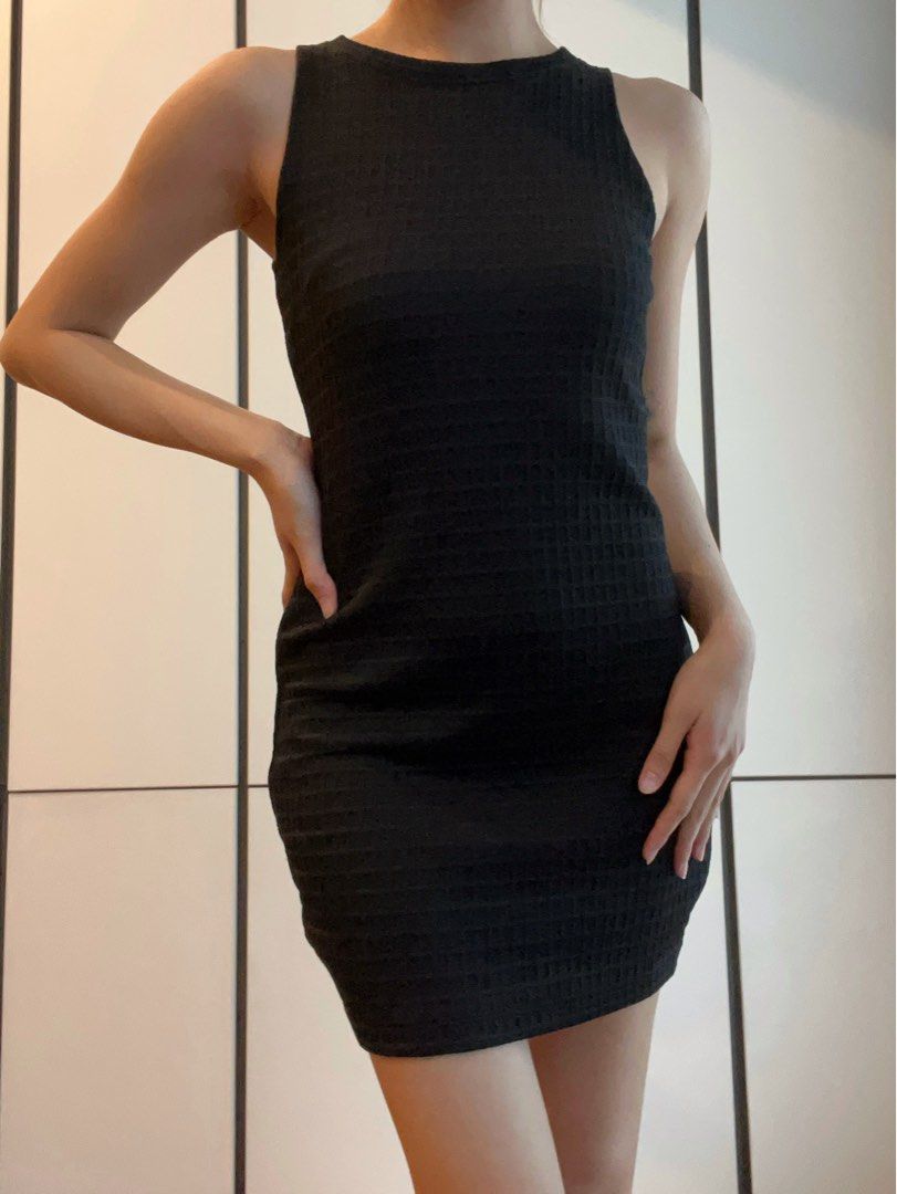 Black Geometric Bodycon Dress Women s Fashion Dresses Sets Dresses on Carousell