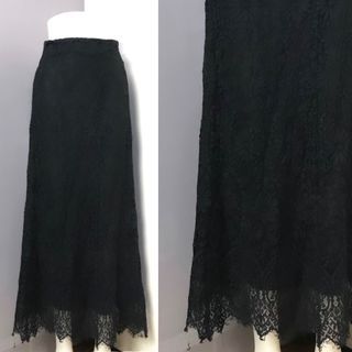 Black Lace Maxi Long Skirt (Y2K, GOTHIC, DARK COQUETTE, PROTAGONIST)