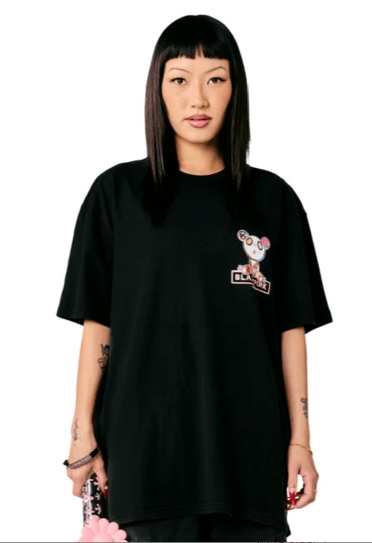 BLACKPINK + Takashi Murakami Signature T-Shirt (Vintage Black), 女 