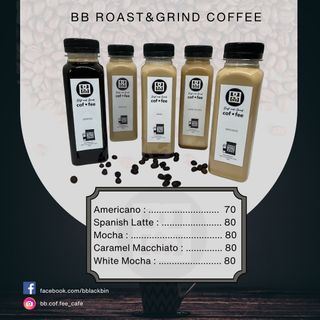 Bottled coffee and coffee beans