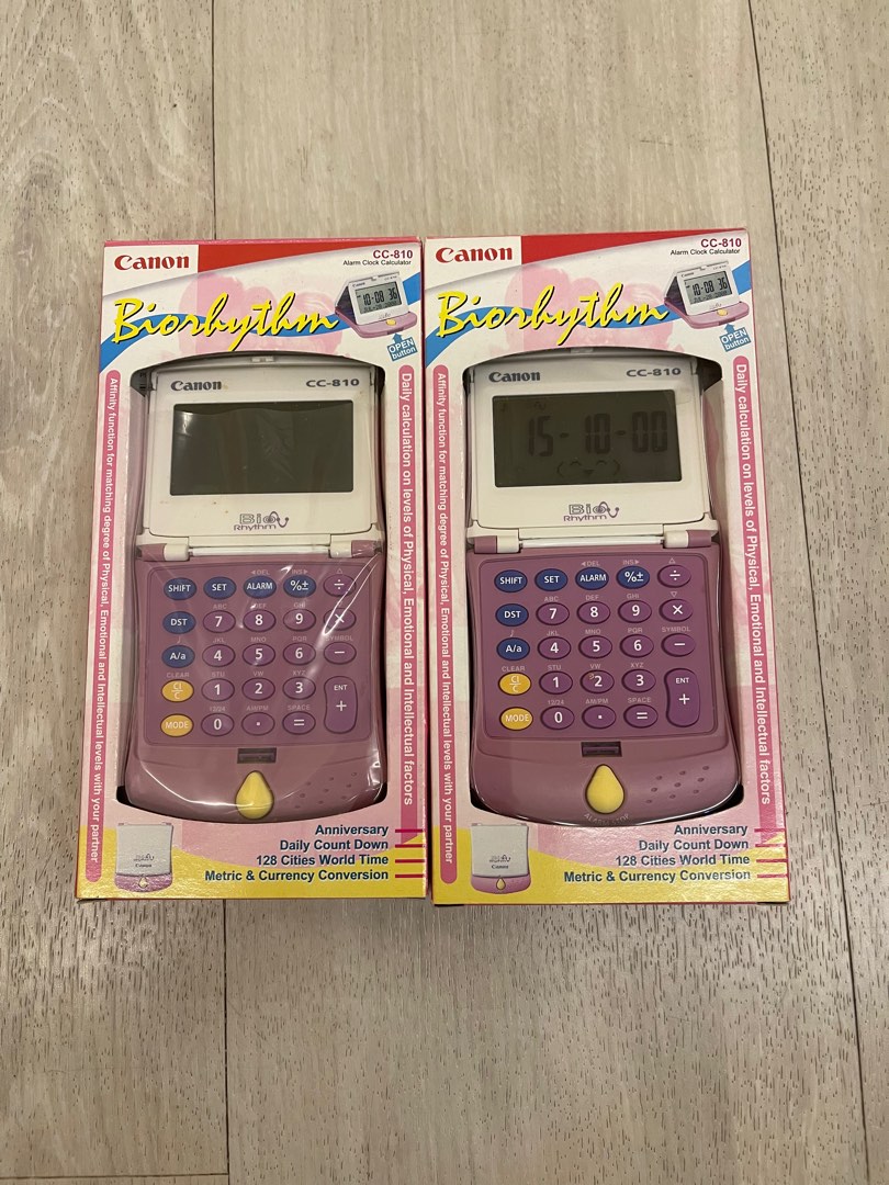 CANON Calculator CC-810 Alarm Clock Biorhythm Pie 128 Cities