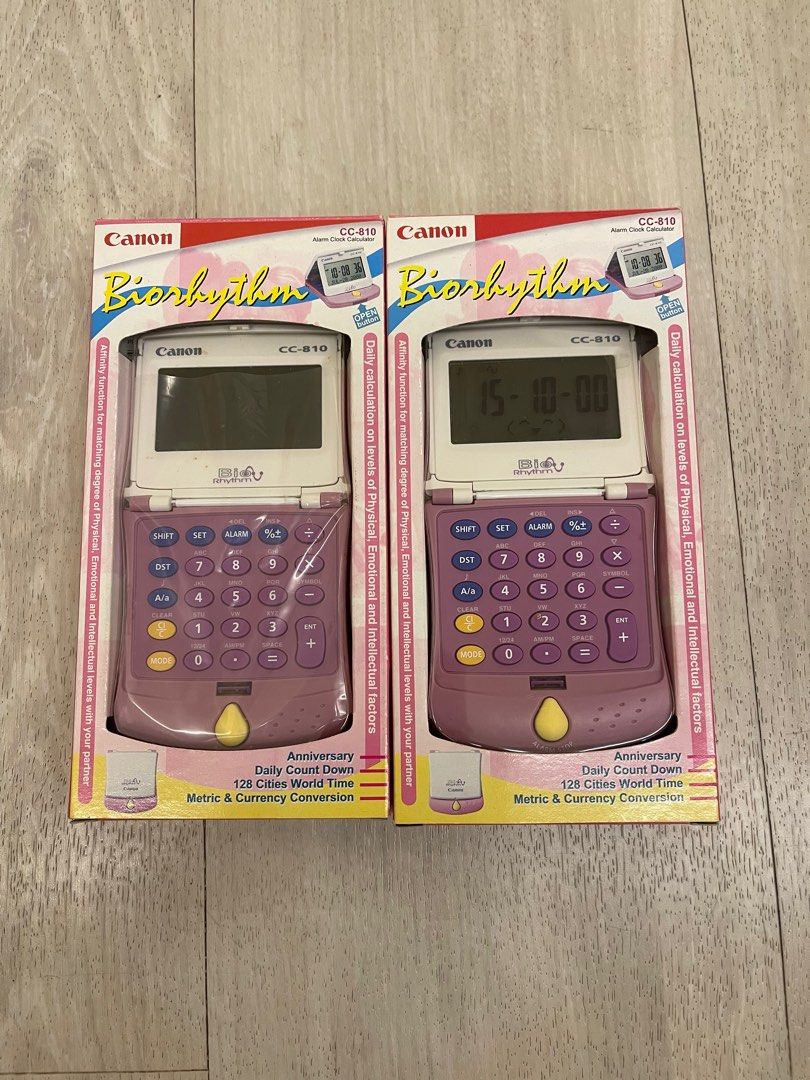 CANON Calculator CC-810 Alarm Clock Biorhythm Pie 128 Cities