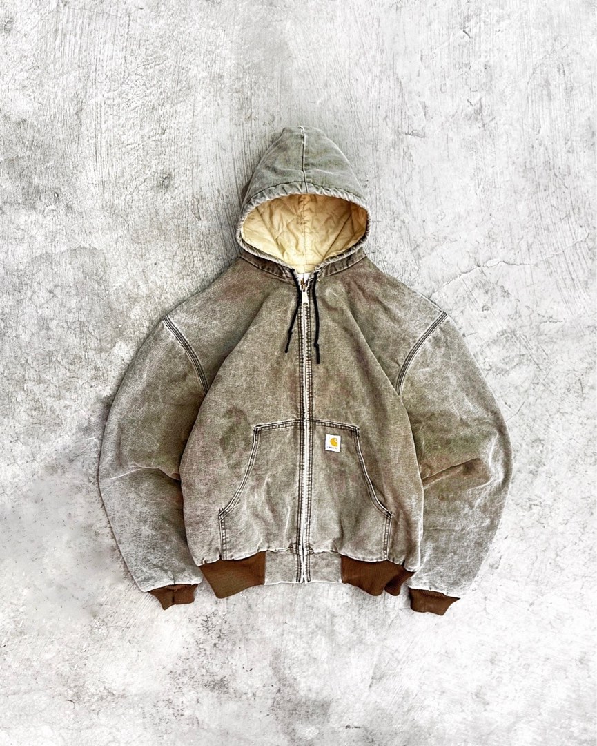Carhartt Duck Jacket VINTAGE FADED Men s Fashion Coats Jackets and Outerwear on Carousell