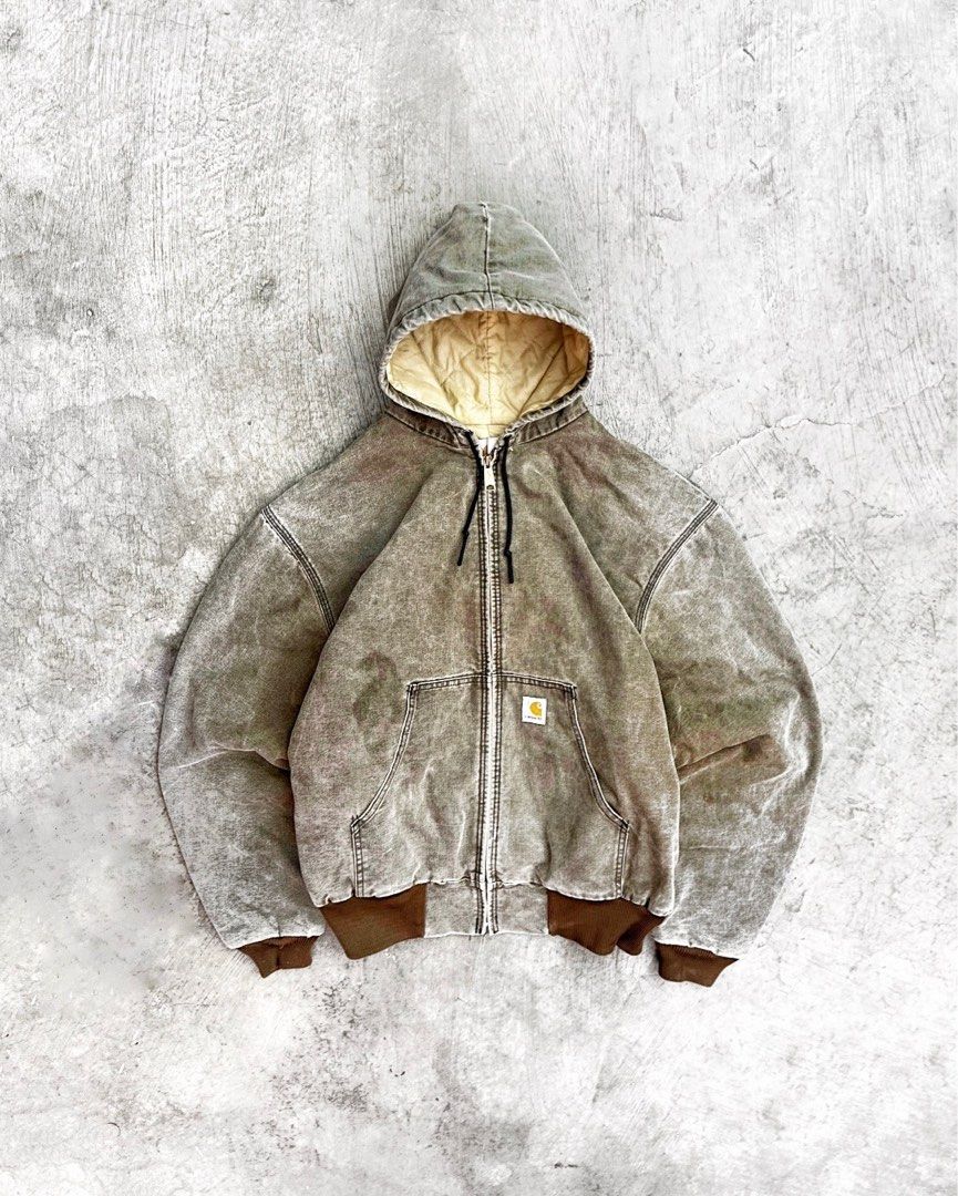 Carhartt Duck Jacket VINTAGE FADED Men s Fashion Coats Jackets and Outerwear on Carousell