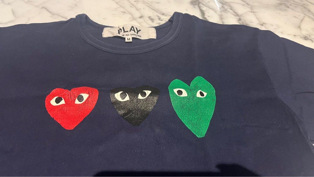 CDG Play Triple Heart T Shirt