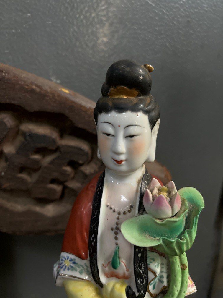 Chinese god porcelain statue ( Guan Yin ) about 12.5 inches / 31.5 cm