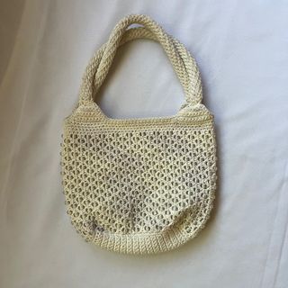 Cute White Crocheted Micro-like Shoulder Bag