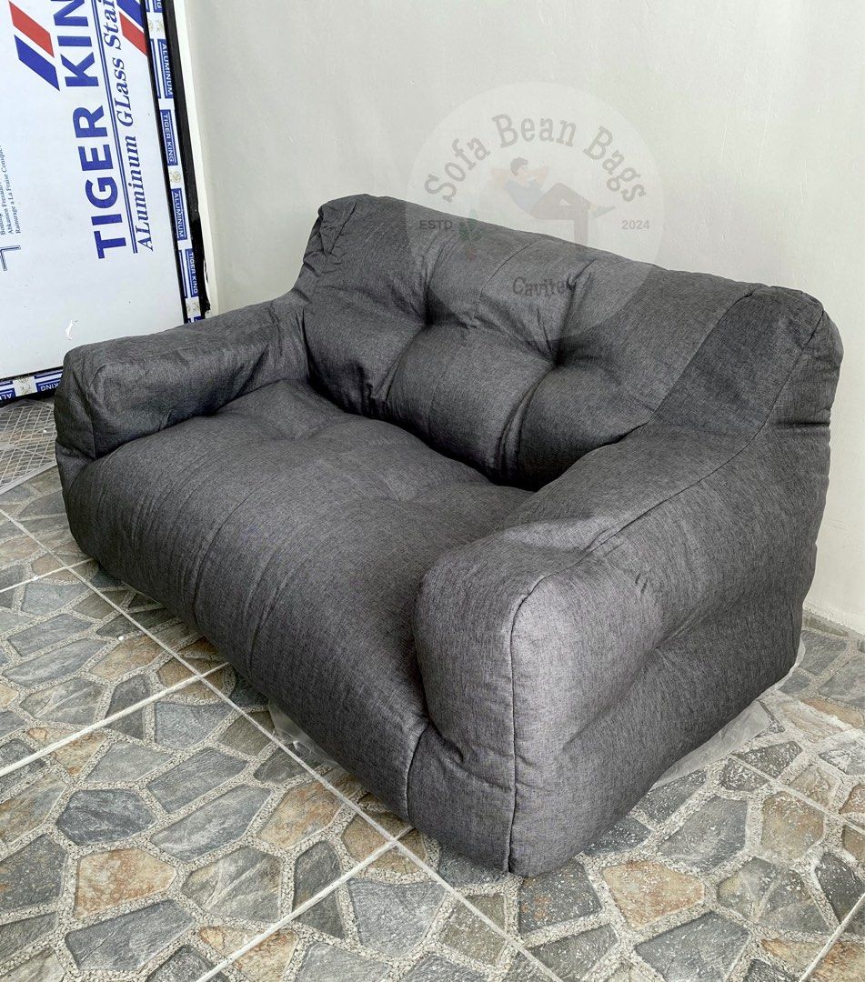 Dark Gray Mini Bean Bag Sofa (Category: Sofas) located in Cavite. Submitted by yasiixoxo (Listing ID 1298227495, Image 2). Description: ‼️NEW COLOR FOR SALE‼️ Mini Bean Bag Sofa in the color DARK GRAY 🖤✨ Good for small spaces, bedroom, apartments, dormitory, etc. - Fabric: High Quality Cotton Linen - Color: Dark Gray - With Inner Fillings already included Location: Imus, Cavite Pick up, Lalamove, or Meetup, etc.