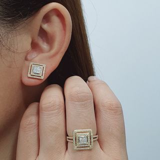 diamond ring earring Fo614-7 14k 5.5g 1.18tcw