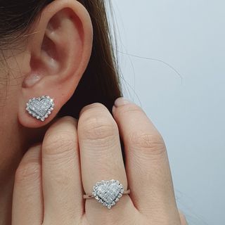 diamond ring earring On917-06 18k 7.29g 1.78tcw