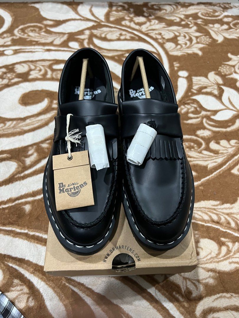 Dr Martens Adrian White Stitch Black Smooth 8uk Men s Fashion Footwear Boots on Carousell