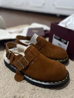 Dr. Martens mules with shearling - brown